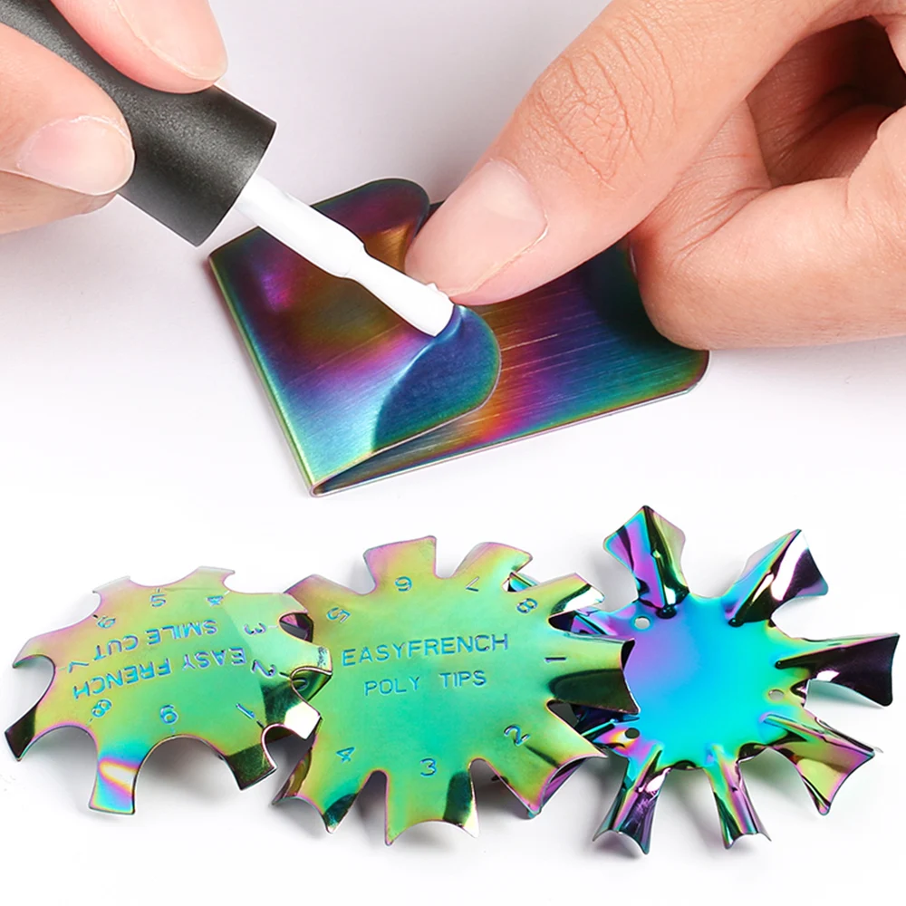 Nail Edge Cutter Stencil Tool Nails Shape Trimmer Styling Forms French Guides Line Easy Manicure Tools | Красота и здоровье