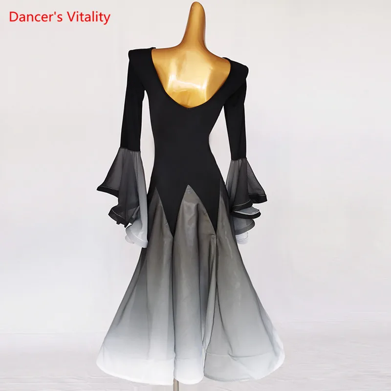 Ballroom Dance Dress V-Neck Big Swing Skirt Performance Clothes Profession Adult Child High-end Competition Clothing