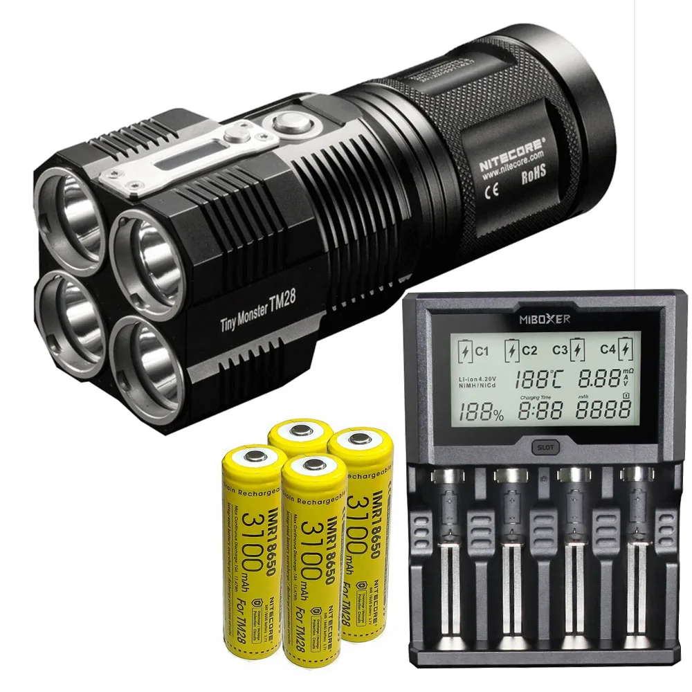 TM28 C4-12 NITECORE TM28 перезаряжаемый фаслайт 4* CREE XHP35 HI светодиодный Макс 6000 люмен прожектор 8 режимов работы луч бросок 655 м факел - Испускаемый цвет: TM28 C4-12