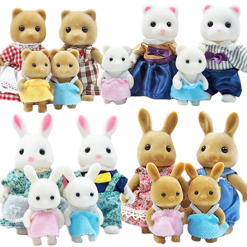 New Style Miniature Forest Family Villa 1/12 Furniture Set Toy Forest Animal Family Mini Bedroom Living Room Furniture Set 4