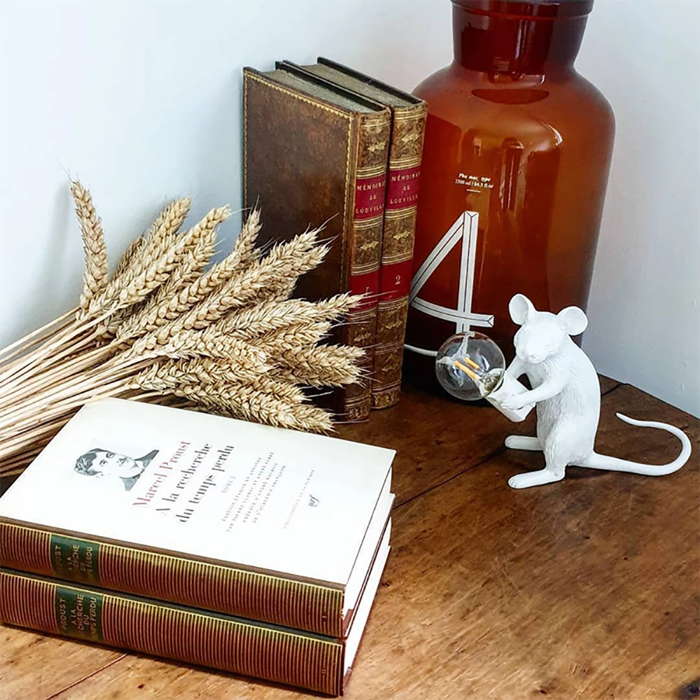 Creative Mouse Table Lamp Mini Animal Small Mini Mouse Desk Light Cute LED Night Light Home Decoration Bedside Lamp