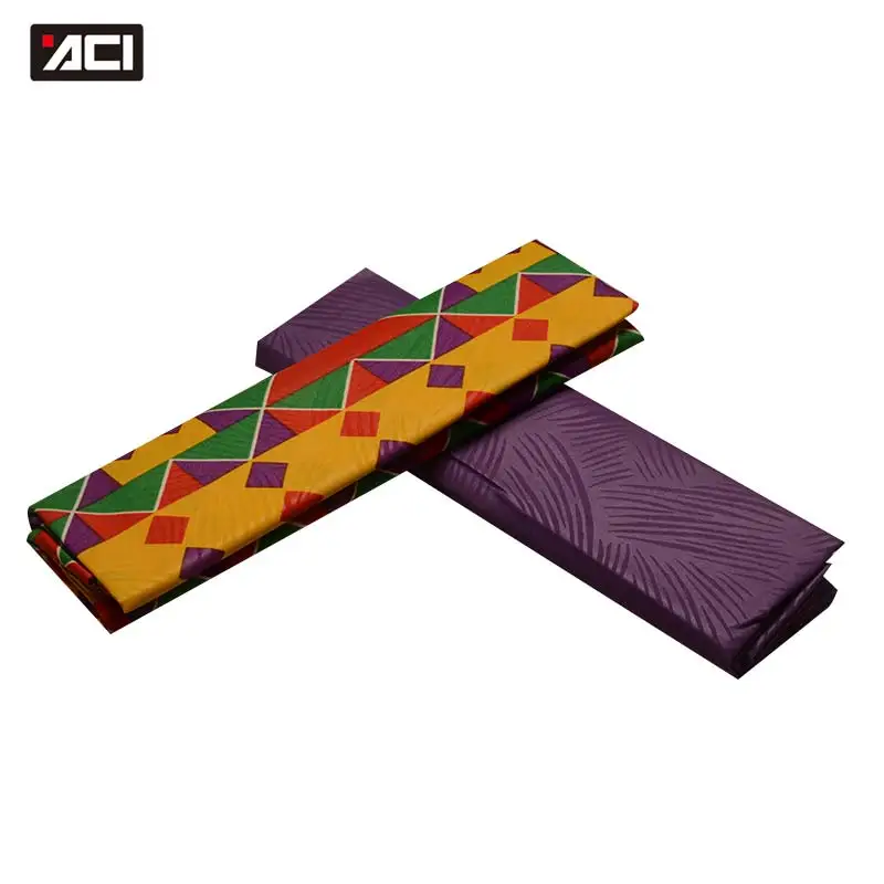 ACI 4 ярдов полиэстер настоящая вощеная ткань Анкара тиснение Chitenge Ghana Kente набивная восковая ткань Африканская Kitenge печать восковая ткань