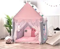[TML] Indoor Game Room children tent Include Colored lights, fence, mat Kids Playhouse Princess castle Play house girl gift 1