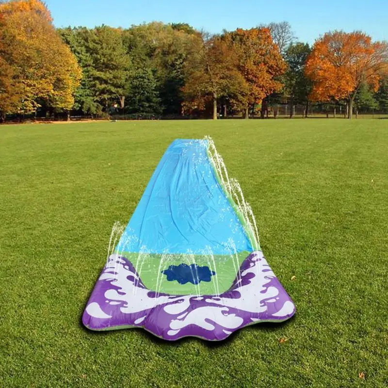 Splash Sprint Water Slide with Foot Racing Lanes and Splash Pool Toy Backyard H37A