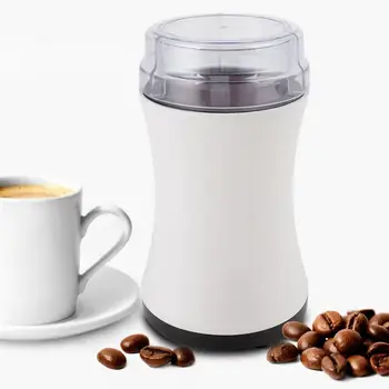 

Electric Coffee Grinder Household Semi-Automatic Coffee Grinder Electric Coffee Grinding White 220-240V EU Plug