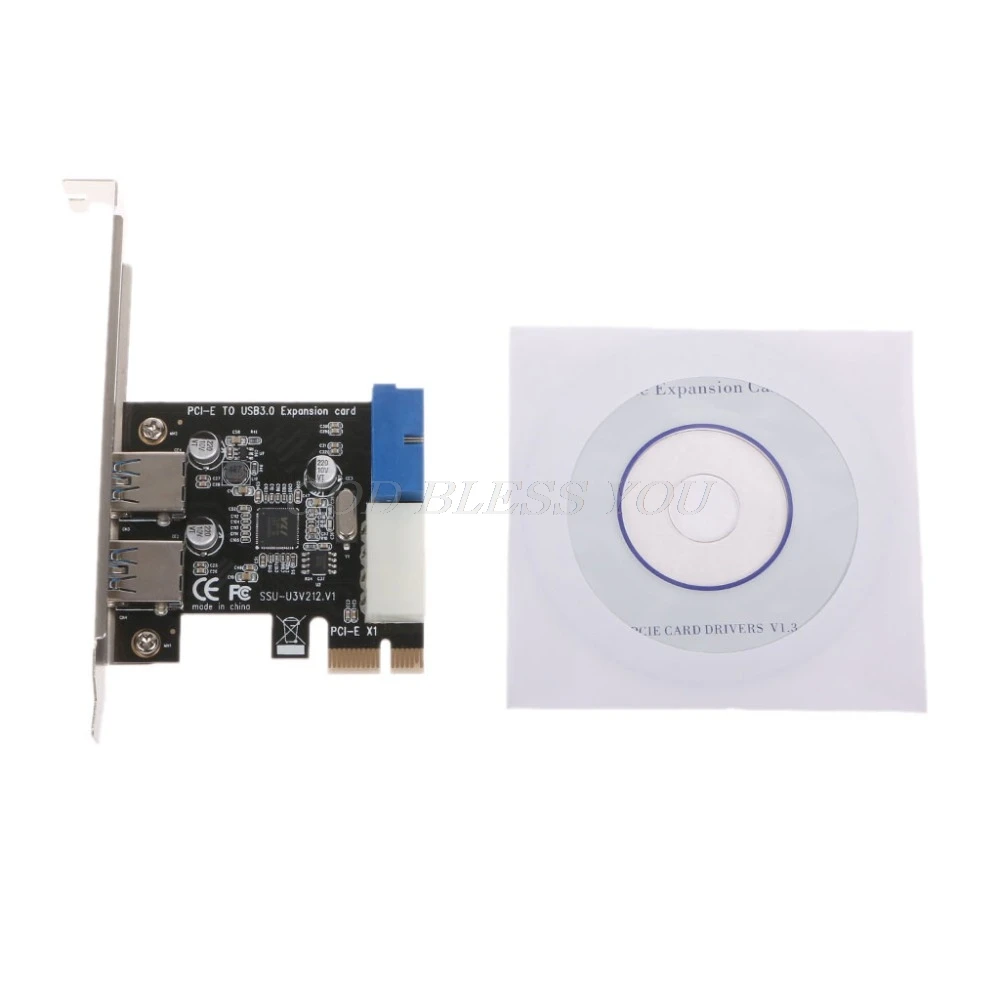 PCI Express USB 3,0 2 порта передняя панель с адаптером карты управления 4-Pin& 20 Pin