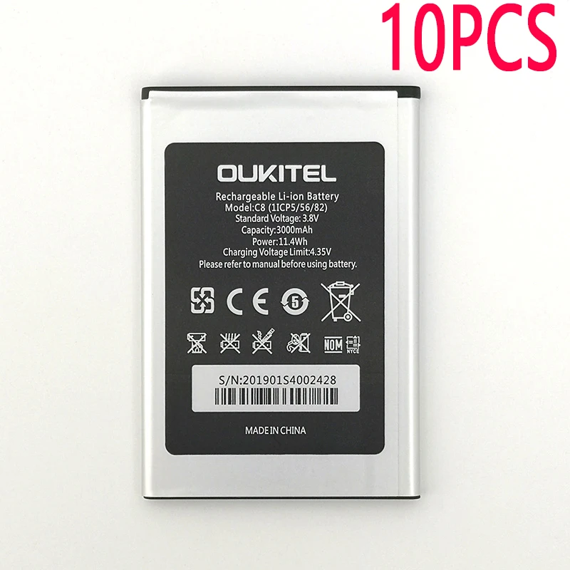 10 шт. 3000 мАч C8 батарея для Oukitel C8 мобильный телефон последняя продукция высокое качество батарея+ номер отслеживания