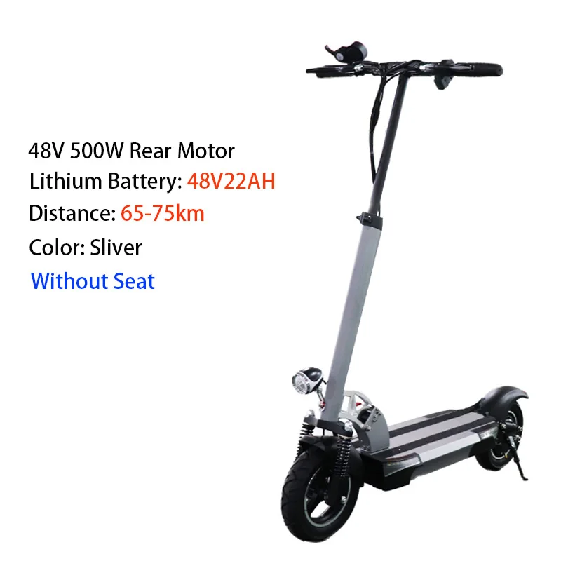 s48v22a noseat 48 в 500 Вт 1" внедорожный Электрический скутер для взрослых 48 В 26А мощный складной электрический велосипед складной hoverboad велосипед самокаты - Цвет: s48v22a noseat