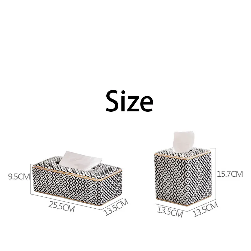 Modern Mosaic Ceramic Tissue Boxes European Simple Creativity Napkin Holder Desk Paper Towel Storage Box Living Room Decoration 5