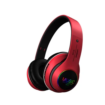 

For ST-L63 Wireless Bluetooth Headphones Glowing Foldable Stereo Gaming Headset Support TF Card LED Bass Cordless Earphone