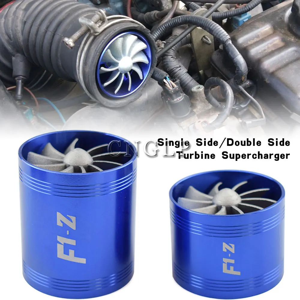 Car Turbine Supercharger Turbo Charger Single / Double Air Filter Intake Fan Fuel Gas Saver Kit Fit For Hose 65-74mm | Автомобили и