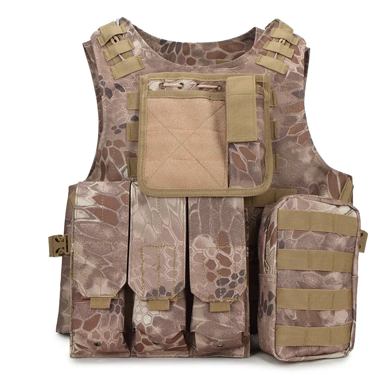 Brown camo Для мужчин армейский боевой Молл оснастить мужчин t охотничья защита Камуфляжный жилет тактический жилет военный разгрузочный страйкбол камуфляж жилет - Цвет: Brown camo