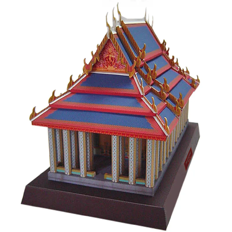 

Thailand Jade Buddha Temple Architecture Model Paper Model Handmade DIY Handmade Homework