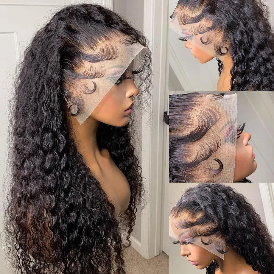 30 40 Inch Loose Deep Wave Frontal Wigs Water Wave Full Lace Front Wig Hd Curly Human Hair Brazilian 13x4 Wet and Wavy for Women