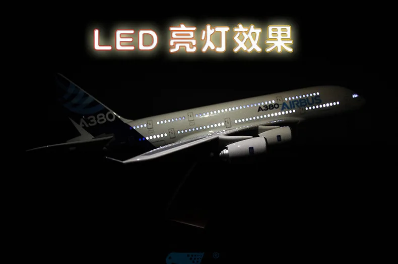 Terebo Голосовая активация A380 самолет статическая модель авиационный пассажирский самолет моделирование Airbus прототип коллекция подарок
