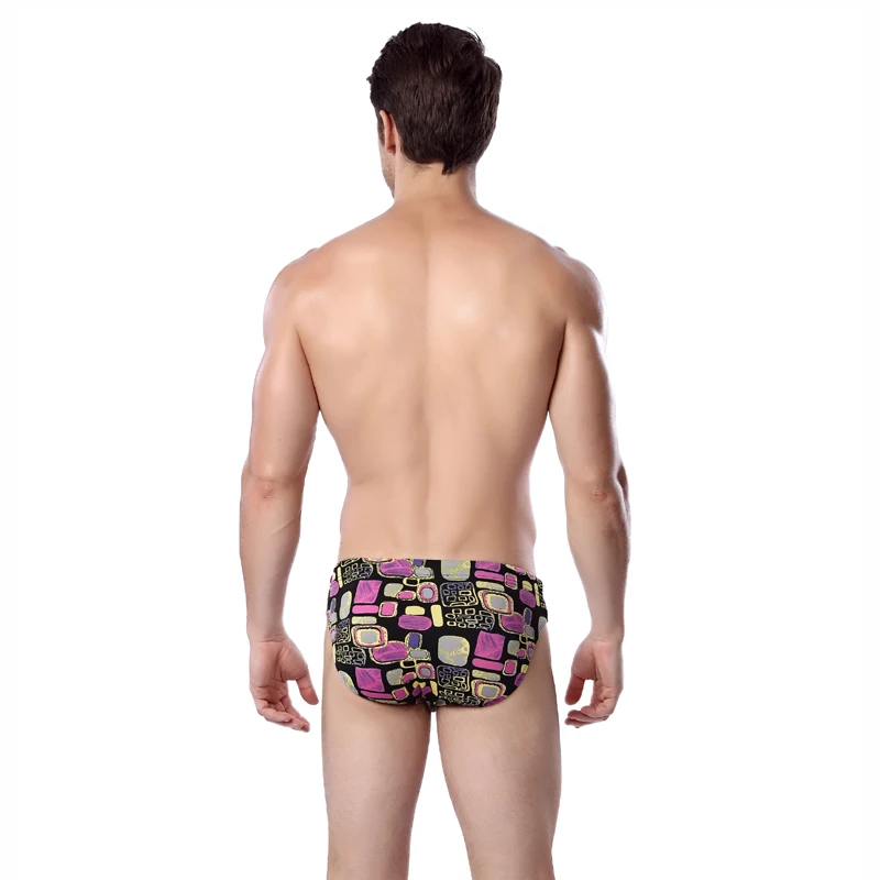 

2021 Very Popular Beach Swim Shorts Men Vintage Print Mens Swimming Briefs Plus Size XXXL Male Mens Sheer Swimwear 02#