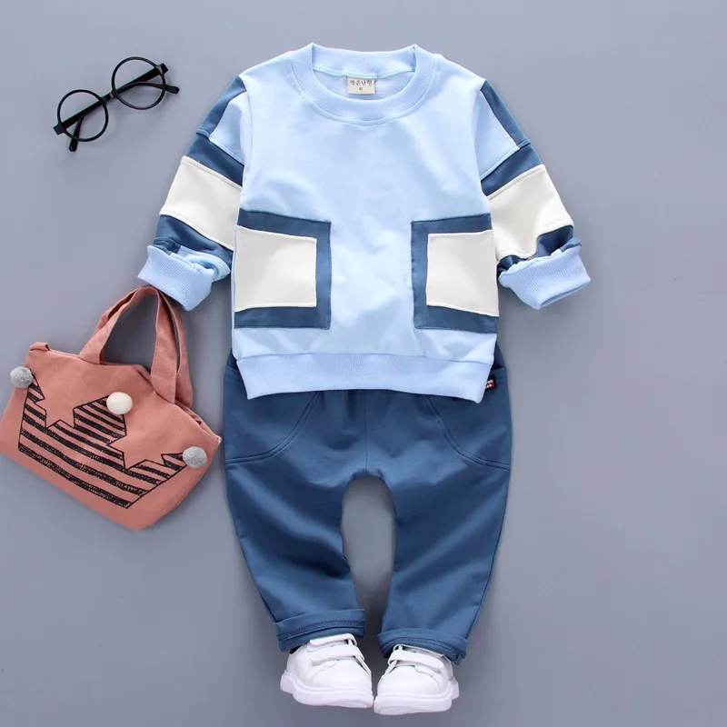 AiLe Rabbit/осенний комплект для мальчиков, футболка с длинными рукавами и штаны комплект из 2 предметов, детский костюм с геометрическим узором модная повседневная одежда, K1