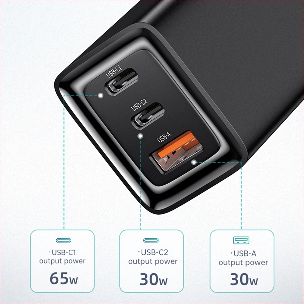 65W GaN Charger Fast Charge Type C USB with QC4.0