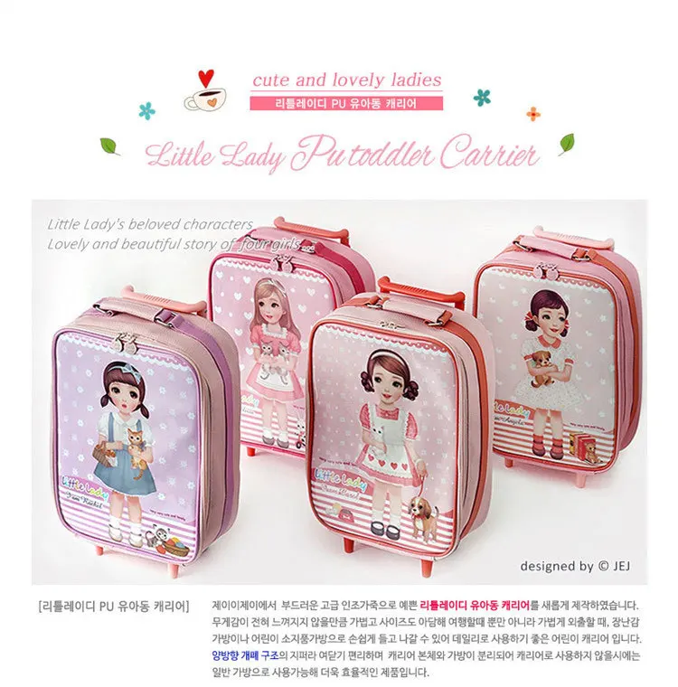 Cartoon Kids Suitcase for Boys Girls Wheeled Suitcase Child Luggage Travel Trolley Suitcase Children Rolling Luggage Suitcase