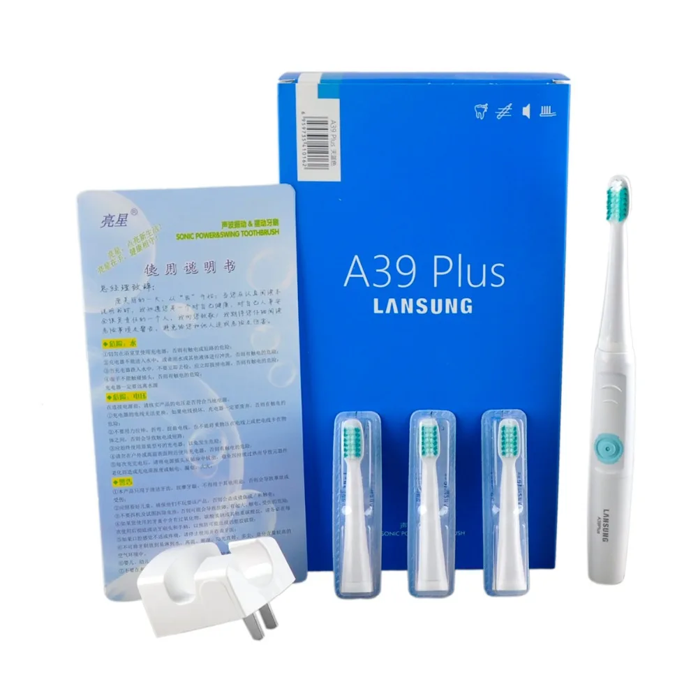 Lansung Беспроводная зарядка электрическая ультразвуковая зубная щетка электрическая зубная щетка перезаряжаемая зубная щетка для взрослых золото A39Plus