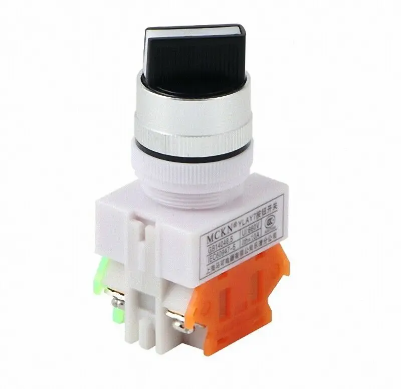

1PCS Rotary switch knob button 22mm1NO/1NC 4 Screws terminals small size 2/3 position ON-OFF-ON LAY7 LAY37 Y090-11X2