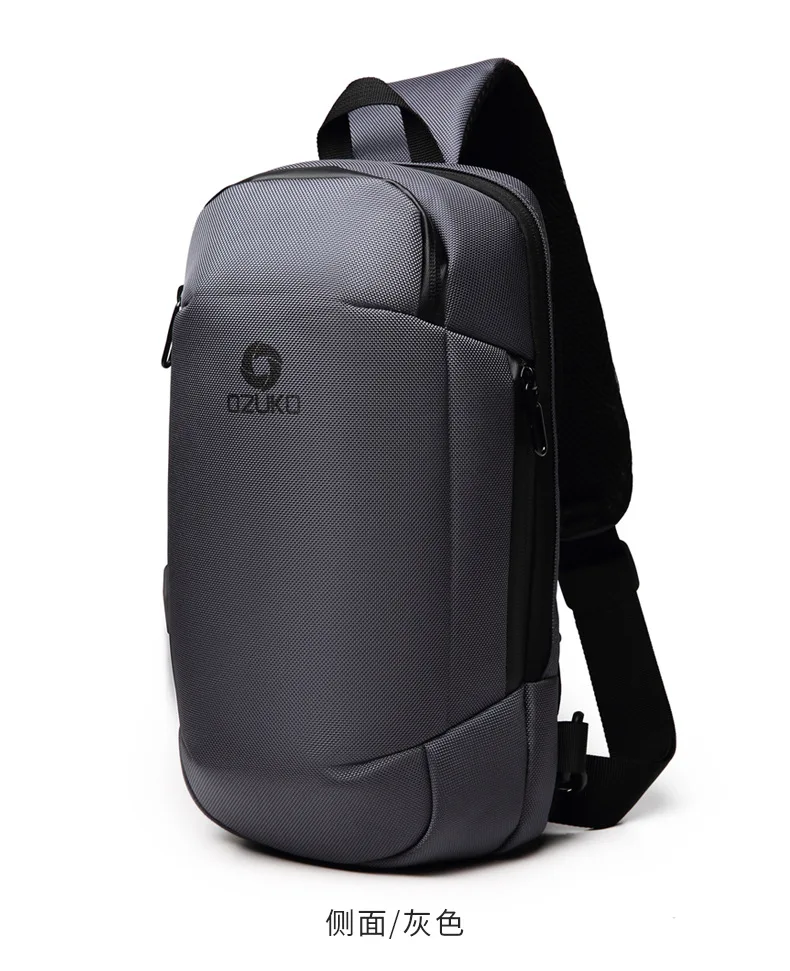 New Usb Fashion Chest Bag Business Casual Men's Chest Bag Large Capacity Multi-function Waterproof One Shoulder Crossbody Bag