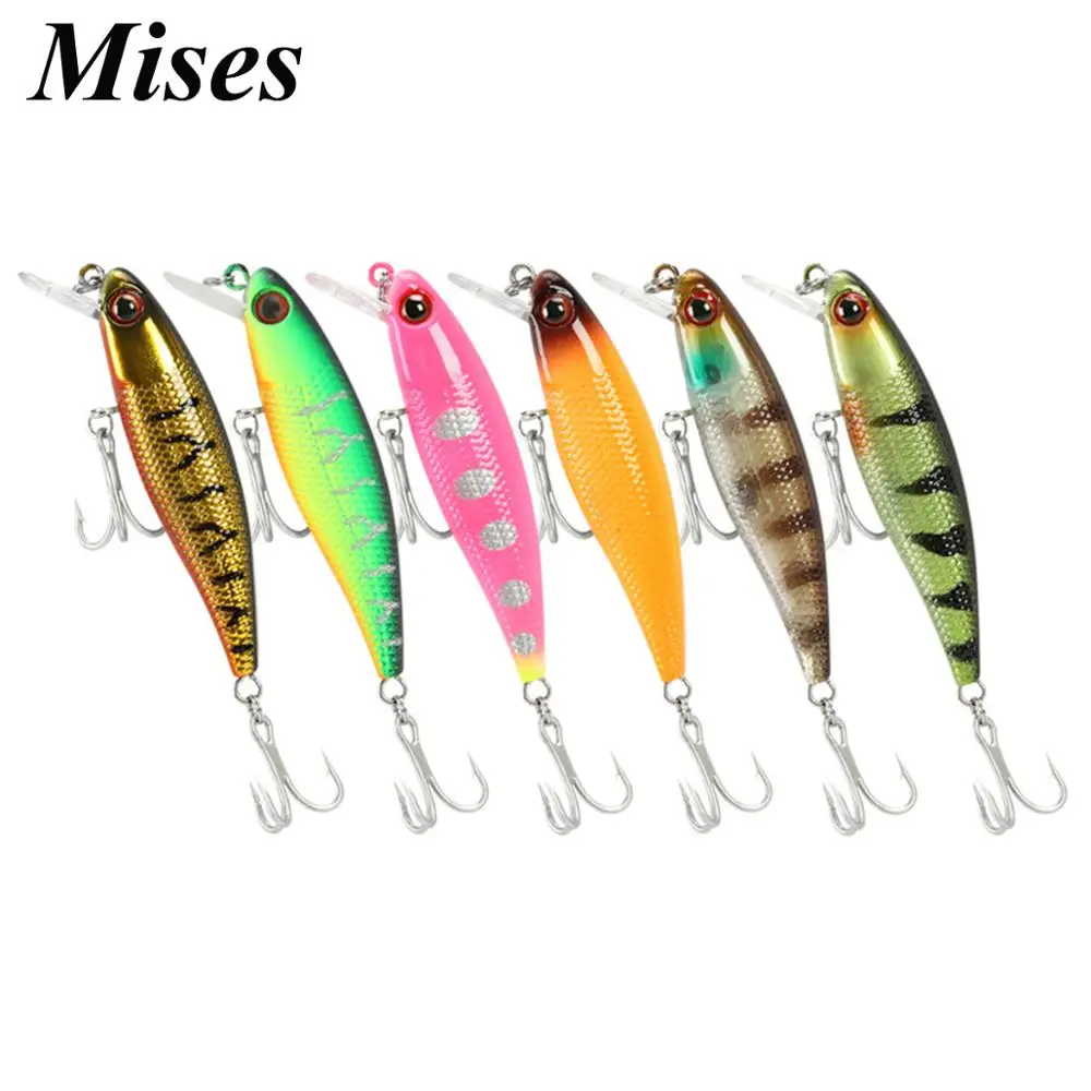 Приманка Mises Bionic Minnow 6 см 4 г 8 цветов плавающая с трехмерными глазами