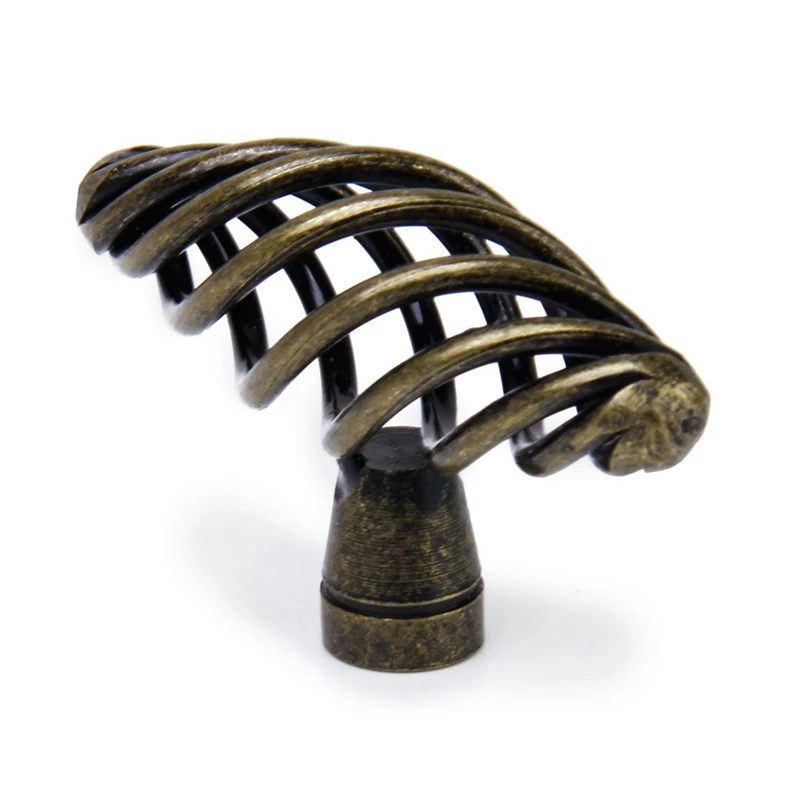 

New 8 x Twist Cage Spiral Design Vintage Kitchen Cabinet Cupboard Handles Knobs 6CM---Antique brass
