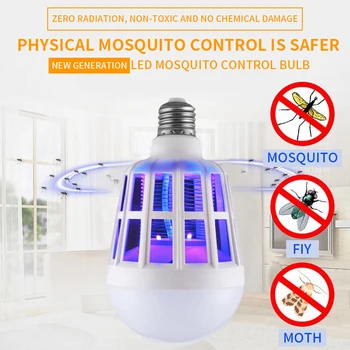 

220V UV LED Bulb 15W Mosquito Killer Lamp 2 In 1 Mosquito Zapper Trap Insect Killer Light Bulb Fly Bug Night Light For Bedroom