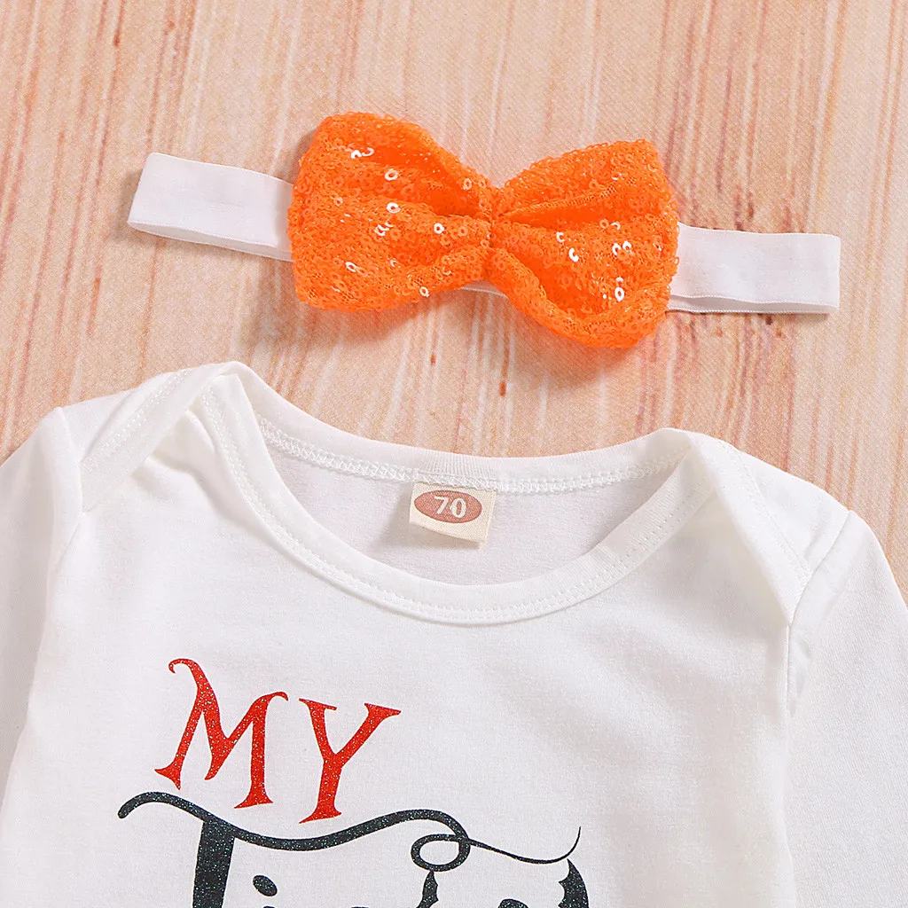 Newborn Infant Baby Girl Boy Romper Shorts First Halloween Outfits Costume Set Soft Cotton Blend Long Sleeve O-neck Baby Clothes
