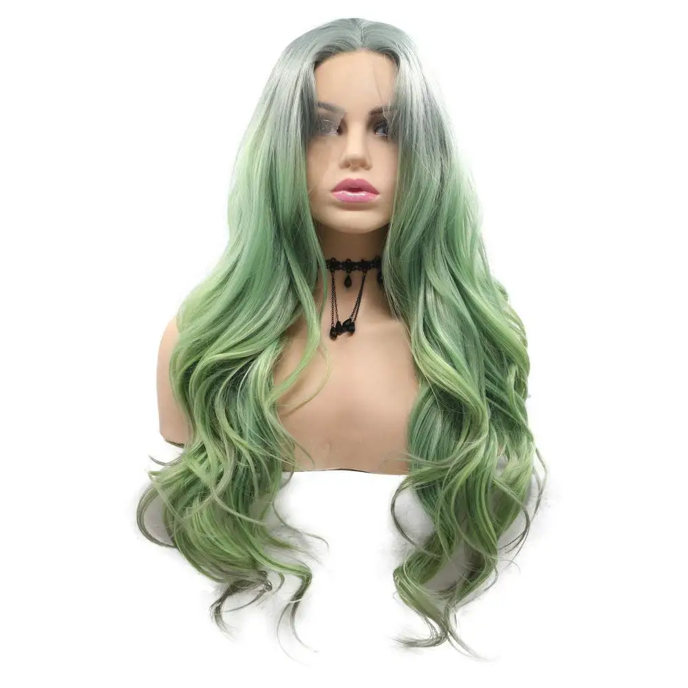 dark green green tea wig