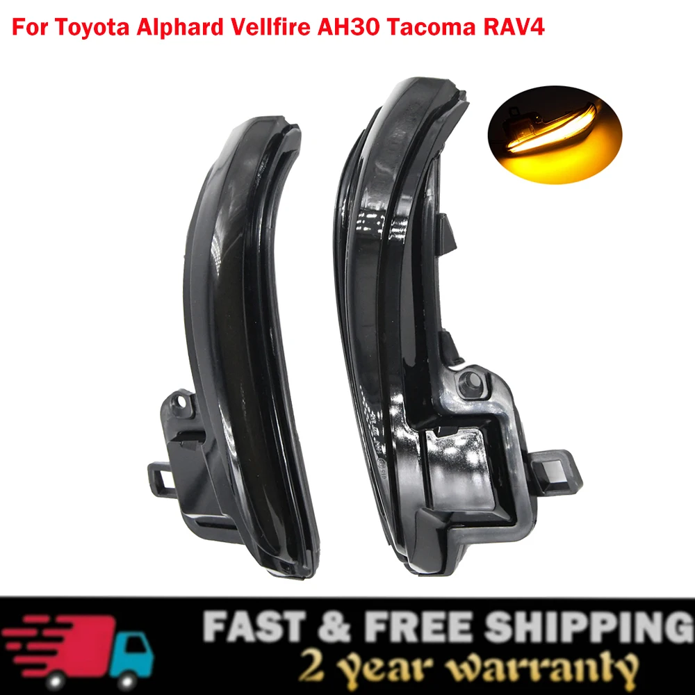 

Светодиодный динамический поворотный сигнал для Toyota Alphard Vellfire AH30 Tacoma 16-21 RAV4 2019 -21 Highlander 2020