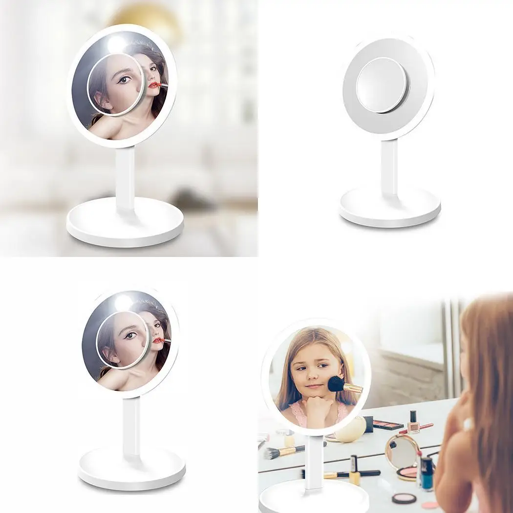 Desktop USB Rechargeable LED Light Adjustable Brightness 5V Cosmetic 1W 1500mAh(Included) Makeup Mirror
