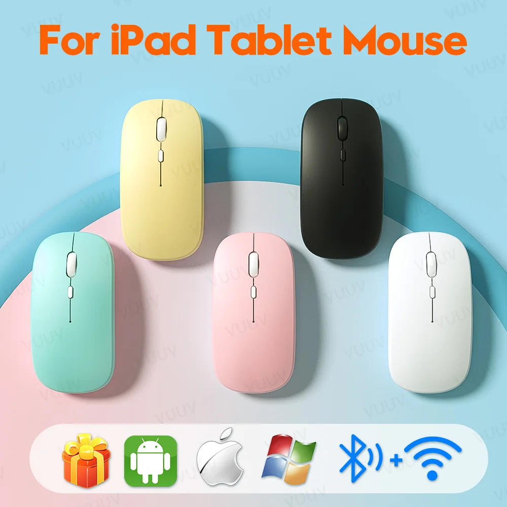 Para iPad Mouse recargable ratón Bluetooth para iPad 6th 7th 8th Pro 11 12,9 de 2018 de 2020 2 3 4 mini aire 5 ratón para Tablet