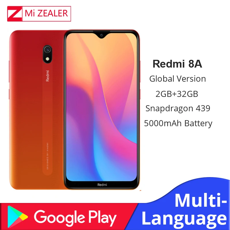 Xiaomi Redmi 8A с глобальной версией 2 Гб ОЗУ 32 ПЗУ камера Snapdragon 439 12 МП аккумулятор 5000 мАч