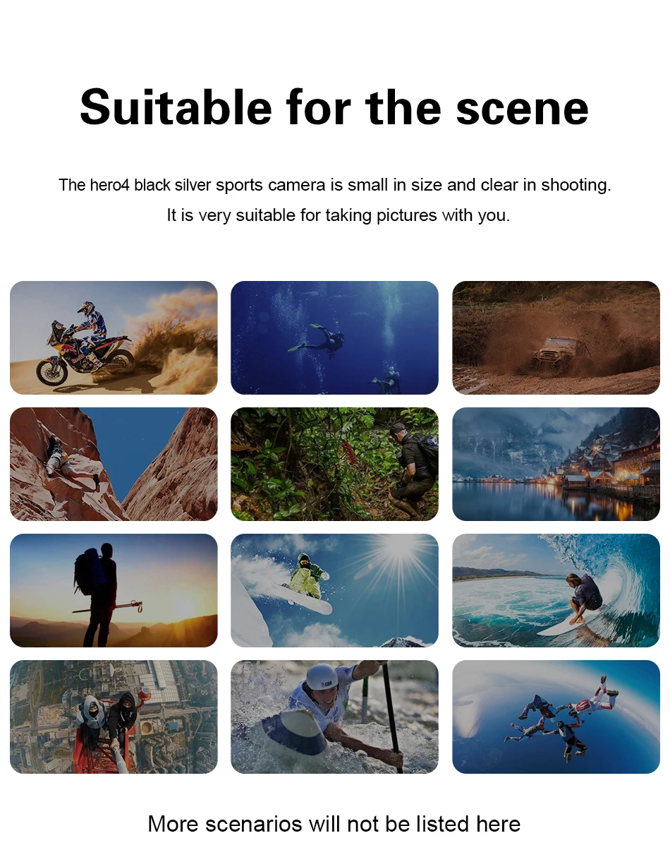 Gopro hero 4 black 4k30 frames Ultra HD waterproof action camera 12 megapixel Waterproof outdoor sports camera