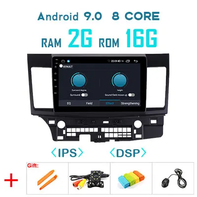 4G 64G Android 9,0 1280*720P Carplay Авто gps радио для Mitsubishi Lancer-ex 2008- мультимедиа DSP ips экран без DVD плеера - Цвет: 2G 16G DSP no canbus