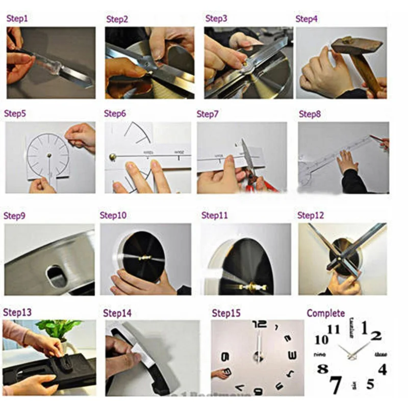 Новейшие современные художественные DIY большие настенные часы 3D зеркальная поверхность наклейка товары для домашнего декора