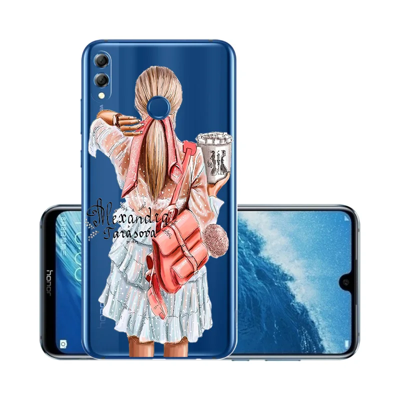 W126 Прозрачный чехол для huawei Honor 8X, чехол для маленькой девочки, Модный Роскошный чехол для мамы huawei Honor 8X Max 8 8A 8C 6X 7X 6A Etui Capa - Цвет: W126