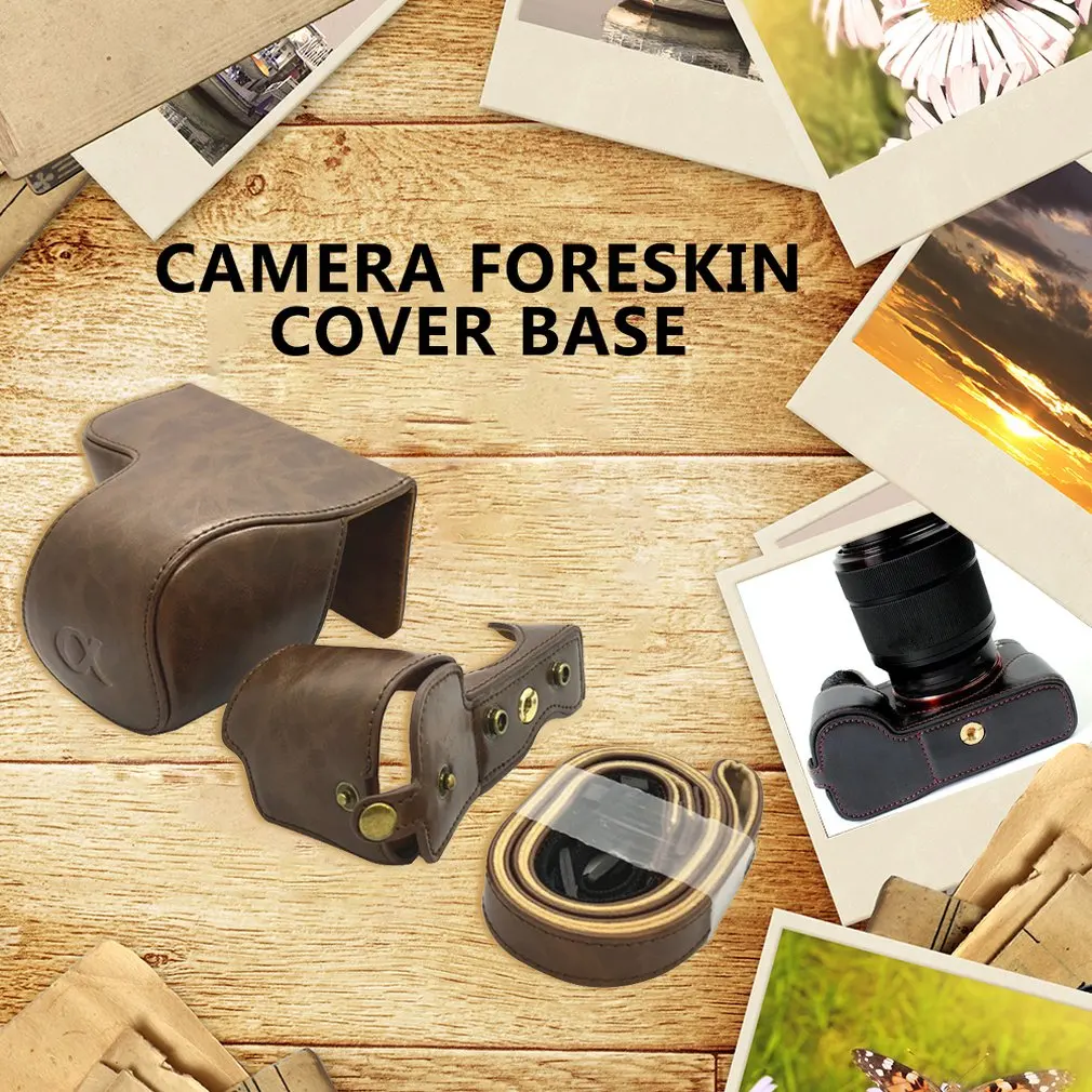 Чехол-сумка из искусственной кожи для камеры sony A6000 A6400 A6300 Ilce-6300 Nex-6 16-50 мм с отверстием для батареи
