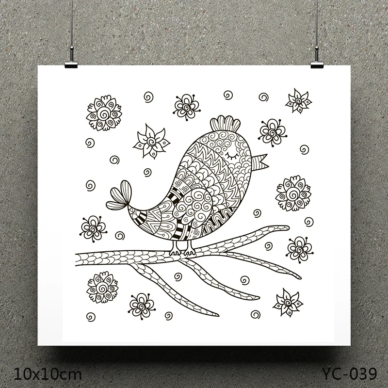 

AZSG bird FLOWER Clear Stamps/Seals For DIY Scrapbooking/Card Making/Album Decorative Silicone Stamp Crafts