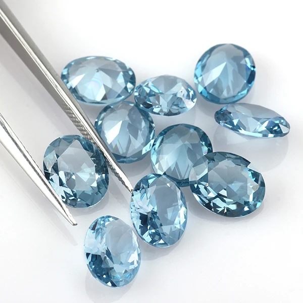 

5pcs 6*8mm 106# Pretty Synthetic Corundum Beads Loose Blue for Ring Setting