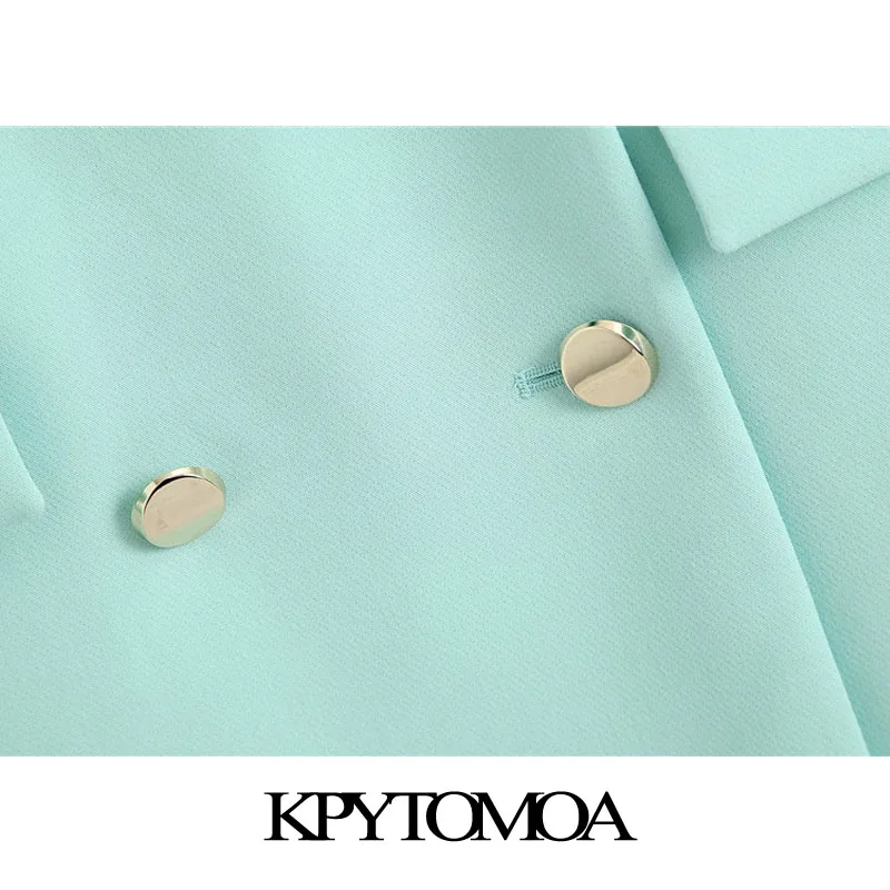 Женский двубортный Блейзер KPYTOMOA винтажный пиджак с длинным рукавом и карманами