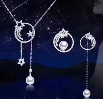 

UXN346 Full Gem Star Pendant Necklace Valentine Eye Zircon Item Round Female