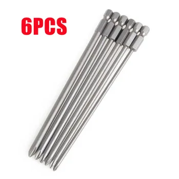 

6Pcs 1/4 150mm Long S2 Magnetic Cross Head PH1 PH2 Electric Screwdriver Bit