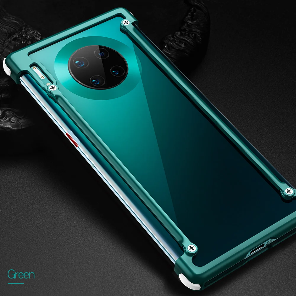 OATSBASF подушка безопасности Бампер металлический чехол для huawei mate 30 Чехол персональный металлический чехол для huawei mate 30 Pro Чехол для телефона - Цвет: Green
