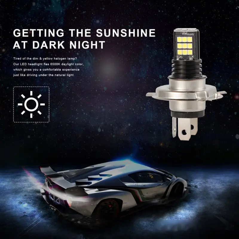 DC12V-H4-24LED лампы автомобиля противотуманные фары пара белый светильник Замена для вождения автомобиля