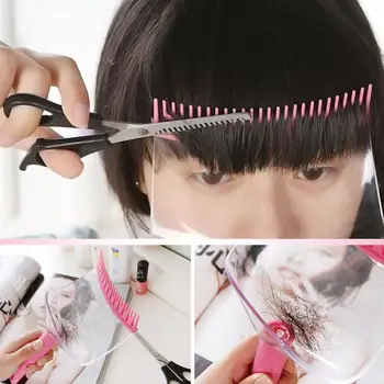 

2in1 Hair Forehead Hair Cutting Clippers Trimmer Supporter Cut Bangs Style Comb Hair Cutting Fringe Hair DIY Hair Tool Trim N5I1