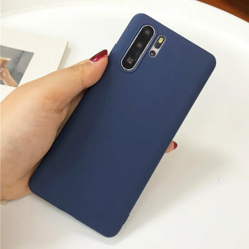 Модные Карамельный цвет мягкий, силиконовый, из ТПУ чехол для huawei P30 P20 Lite P Smart Z плюс Nova 2i 3 3i 4 5i 5 Pro Матовые чехлы для телефонов - Цвет: Dark Blue