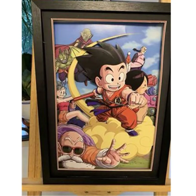 1" Dragon Ball Z сын Goku vegeta 3D Stereograph ручной работы декоративная живопись подарок Бумага галерея фигурку Ящик для игрушек 32 см V513 - Цвет: Зеленый